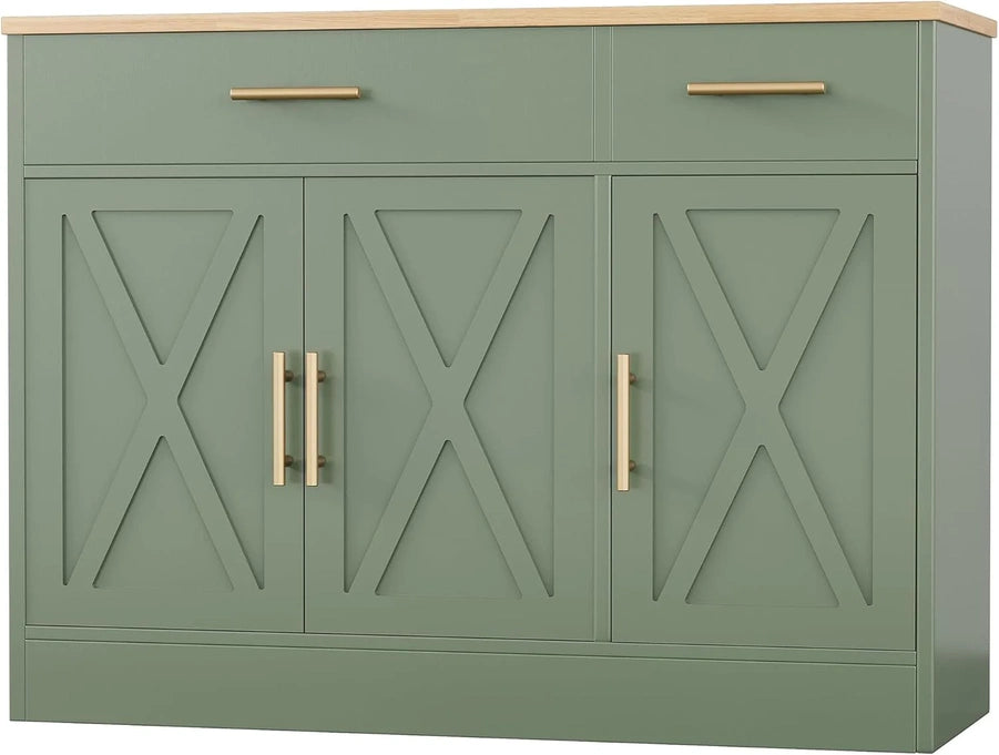 Shintenchi Modern Farmhouse Sideboard Buffet Cabinet With Storage With 3 Doors