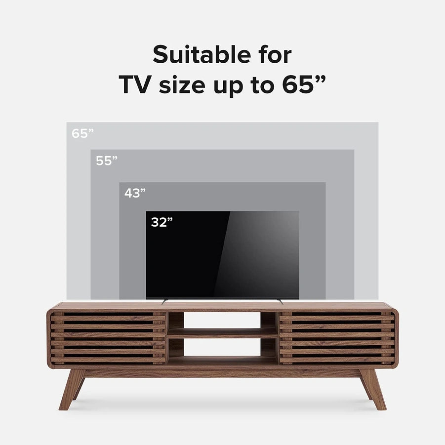 Mopio Ensley 59 In. Walnut TV Stand For 55/60/65 In. TV