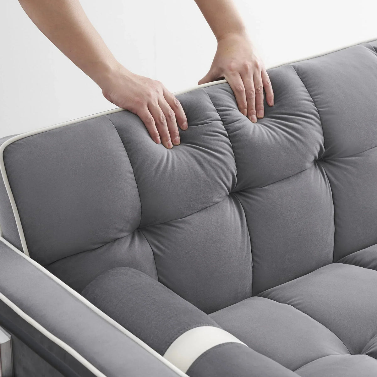 3 in 1 Sleeper Sofa Couch Bed for Living Room Apartment,Grey