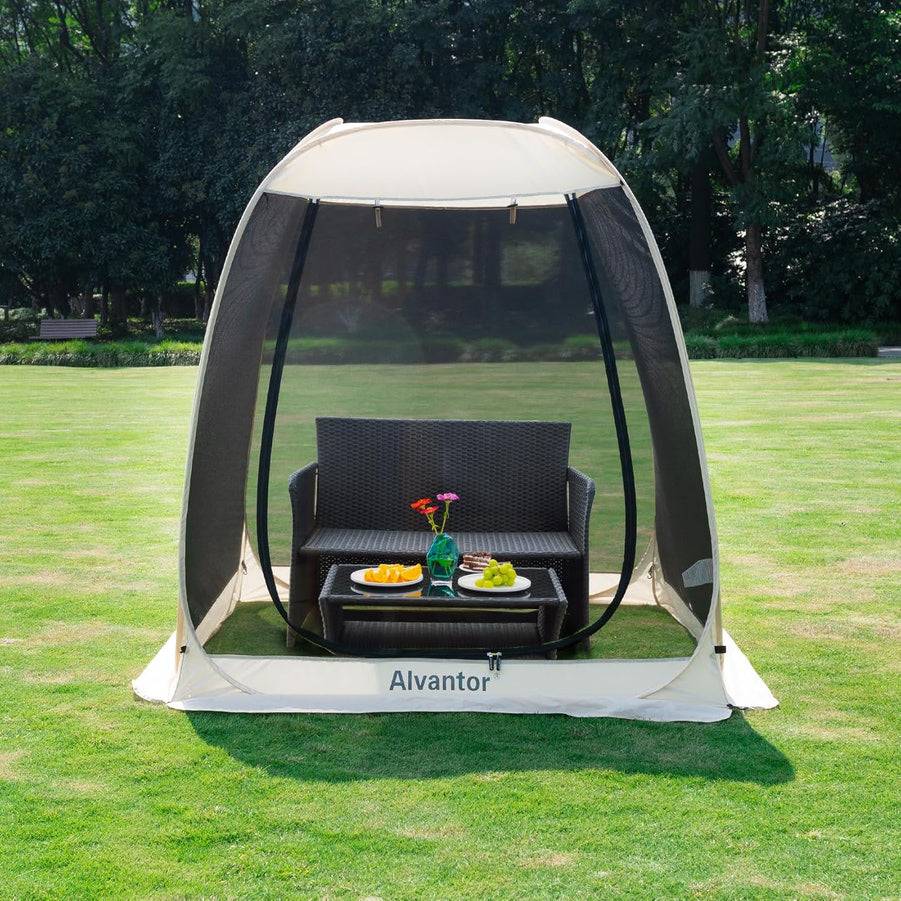 Alvantor Pop Up Screen House Gazebo With Mosquito Netting, Instant UV Resistant Sun Shelter For Patio And Backyard