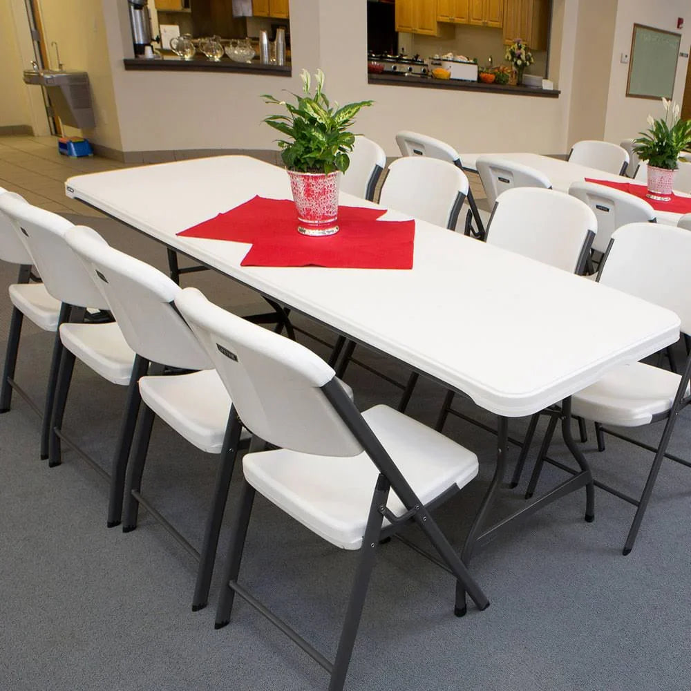 Lifetime 4-Pack Commercial Stacking 8 ft Folding Table - White (80344)