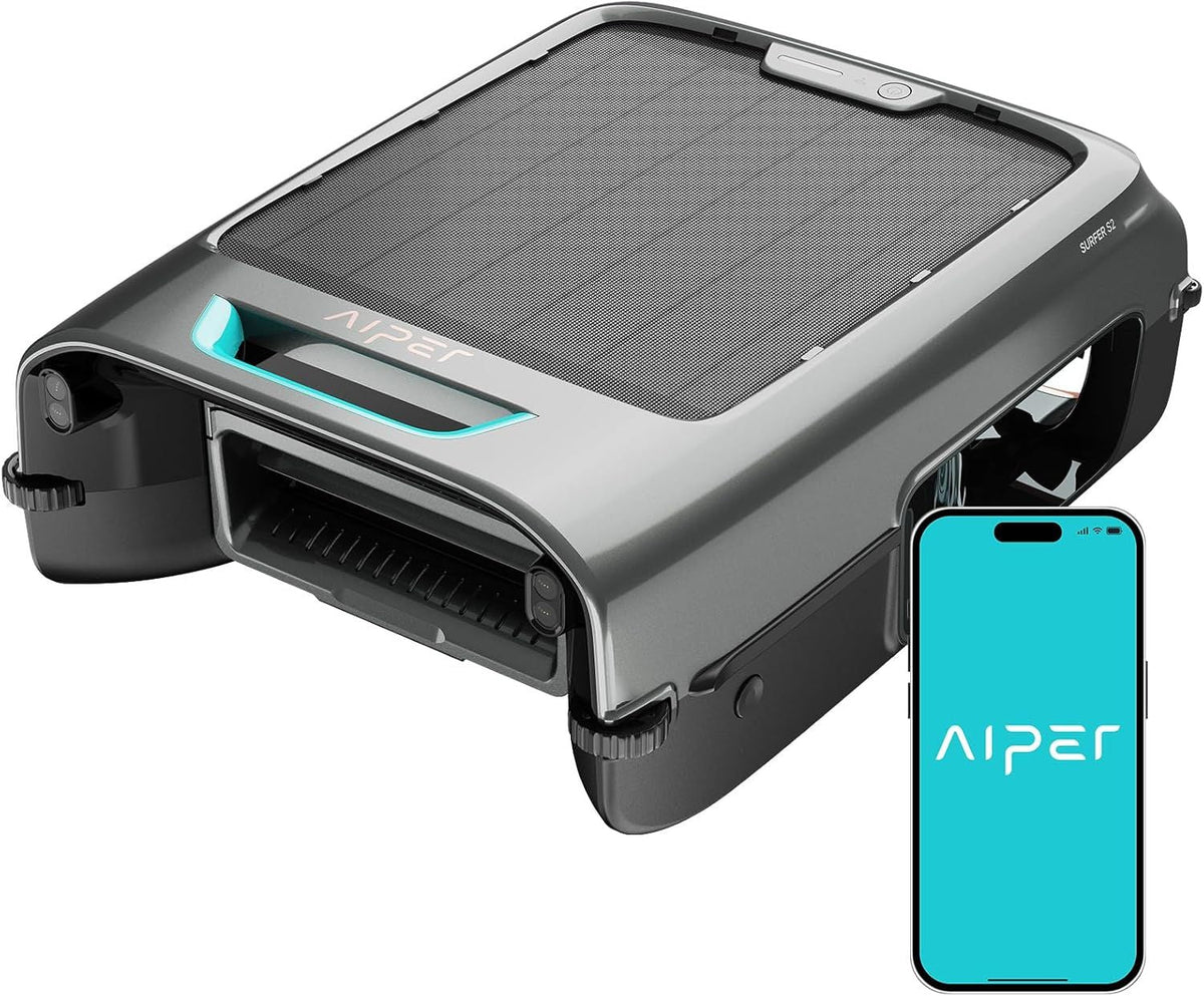 Solar Pool Skimmer Robot with App & Continuous Cleaning