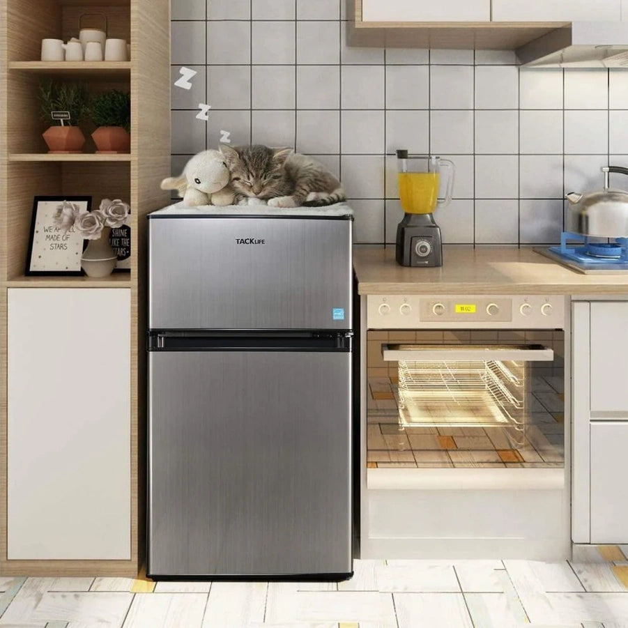 Mini Fridge With Freezer, 3.1 Cu. Ft. Small Refrigerator, Compact Refrigerator With LED Light