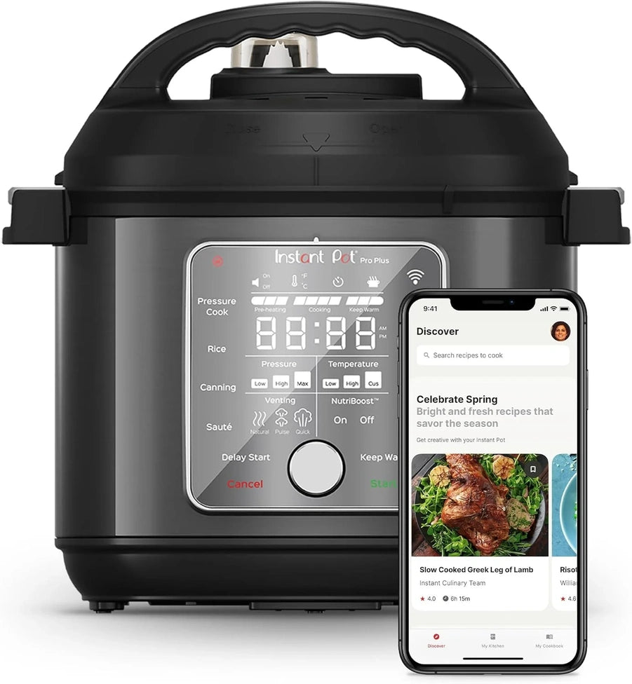 Instant Pot Pro Plus Wi-Fi Smart 10-in-1, Pressure Cooker, Slow Cooker, Rice Cooker, Steamer, Wok