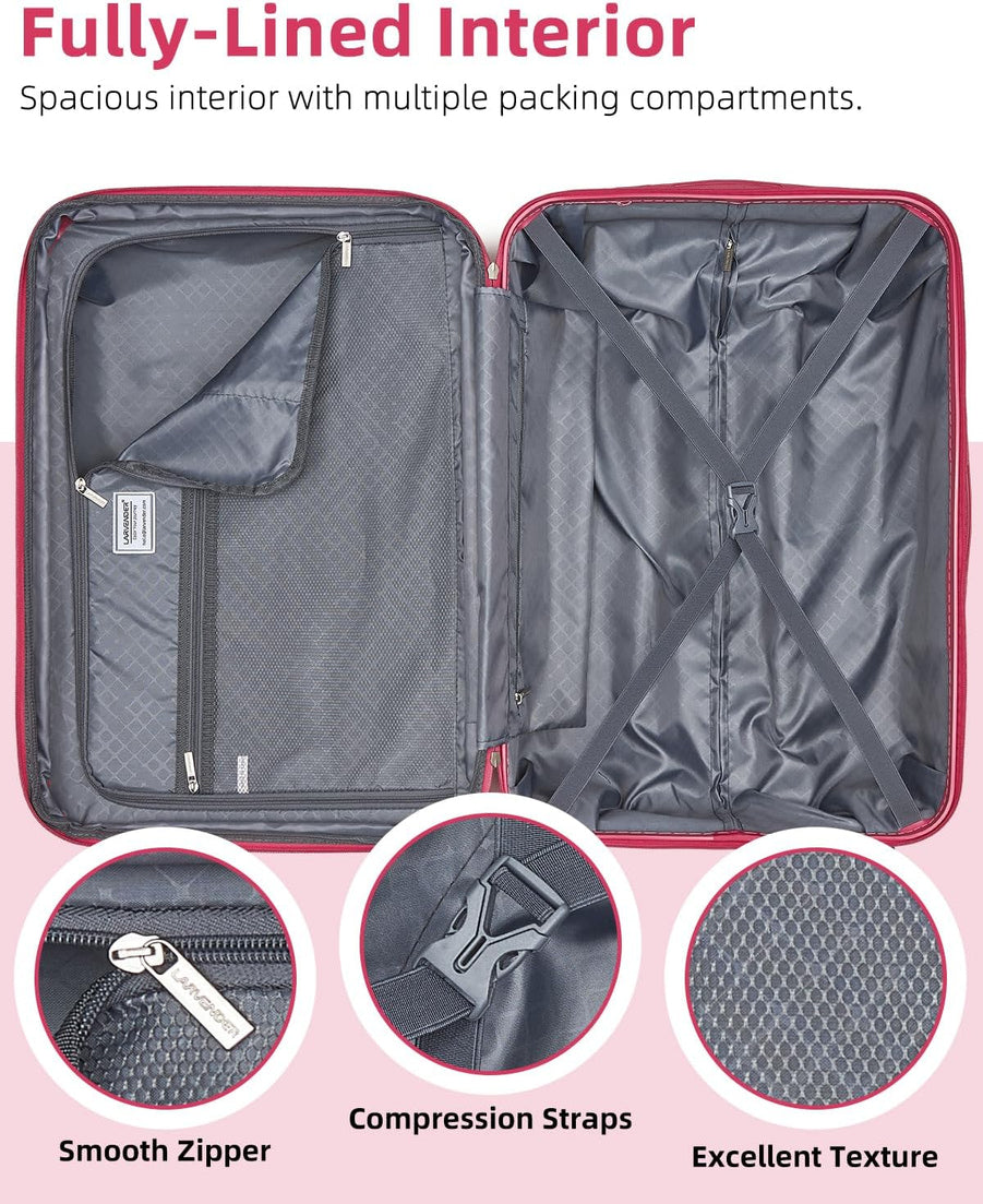 6-piece Luggage Set, Expandable Hardshell Suitcase Set With Spinner Wheels, Lightweight Rolling Luggage Set