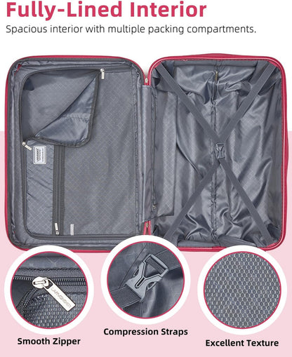 6-piece Luggage Set, Expandable Hardshell Suitcase Set With Spinner Wheels, Lightweight Rolling Luggage Set