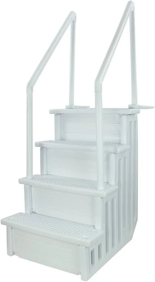 Select Anti-Slip in-Pool Steps | Gray | for Above Ground Swimming Pools | Can Mount to Decks 48" to 54" H | Safety Stairs Capacity Up to 300 lbs