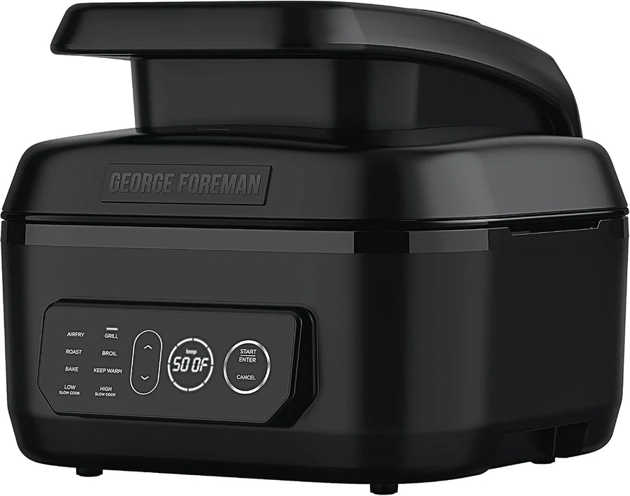 George Foreman Beyond Grill, 7-in-1 Electric Indoor Grill With Air Fry Technology, MCAFD800D, Black, Large