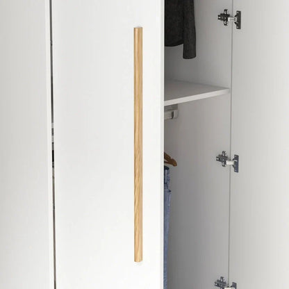 Modern Freestanding Solid Wood Wardrobe Closet With Storage Shelves