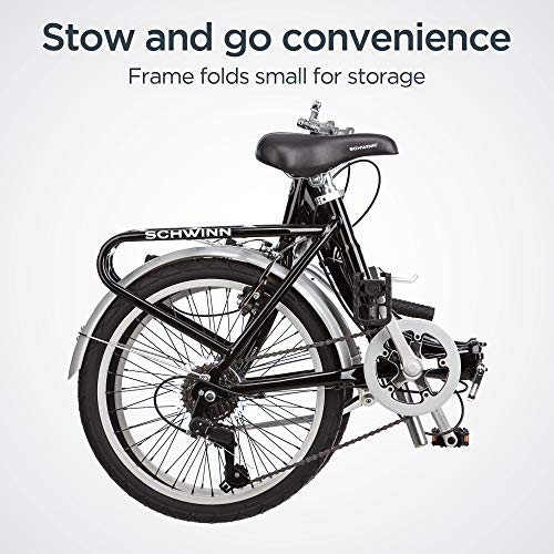 Schwinn Loop Adult Folding Bike for Men and Women, 20-inch Wheels, 7-Speed Drivetrain