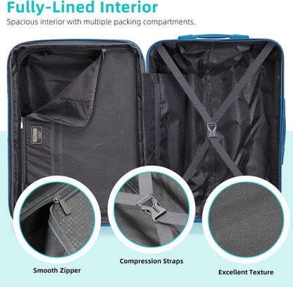 6-piece Luggage Set, Expandable Hardshell Suitcase Set With Spinner Wheels, Lightweight Rolling Luggage Set