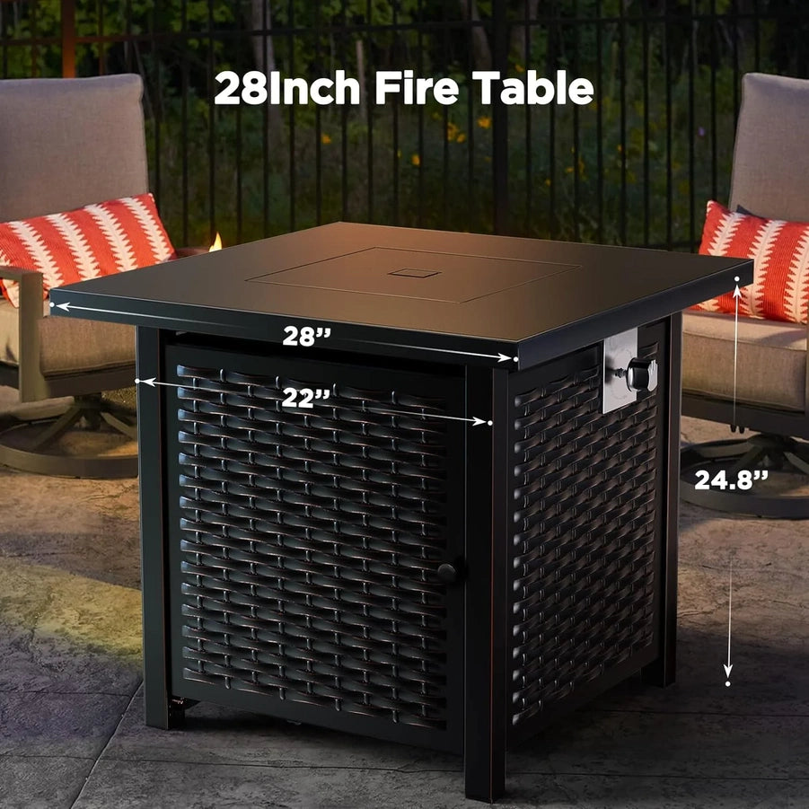 Gas Fire Pit Table, 50,000 BTU Outdoor Propane Fire Pit
