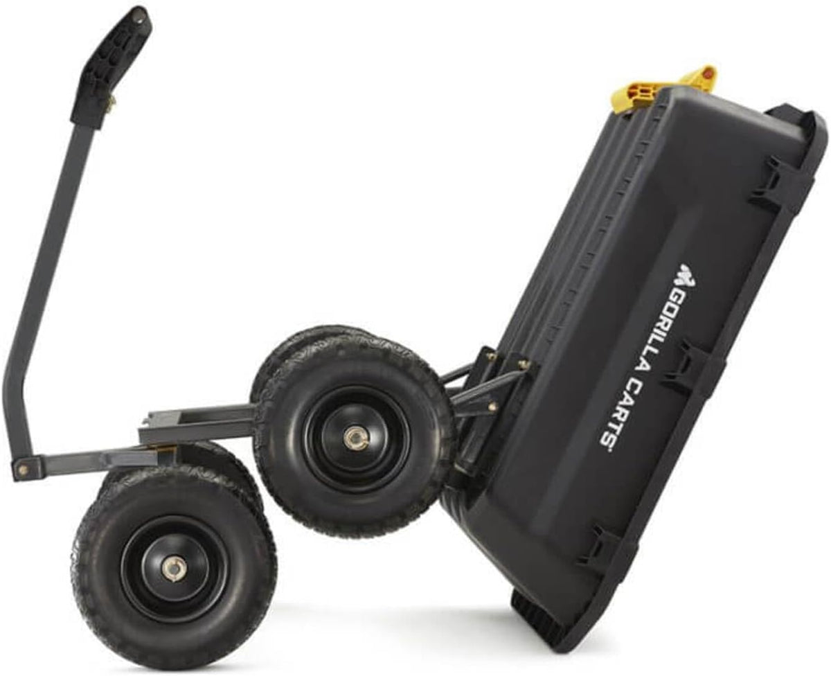 7GCG-NF Heavy-Duty Poly Dump Garden Cart with No-Flat Tires, 7 Cubic Feet, 1200-Pound Capacity, Black, Amazon Exclusive