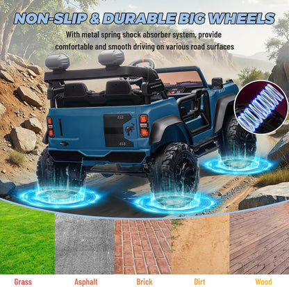 Bronco Raptor Two-Seater Ride-On Car Truck Toy Blue