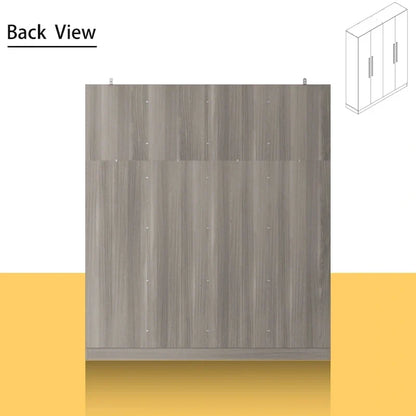 Modern Freestanding Solid Wood Wardrobe Closet With Storage Shelves