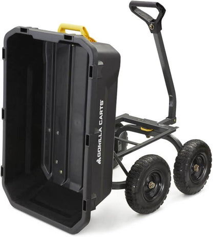 7GCG-NF Heavy-Duty Poly Dump Garden Cart with No-Flat Tires, 7 Cubic Feet, 1200-Pound Capacity, Black, Amazon Exclusive