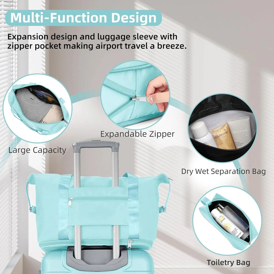 6-piece Luggage Set, Expandable Hardshell Suitcase Set With Spinner Wheels, Lightweight Rolling Luggage Set