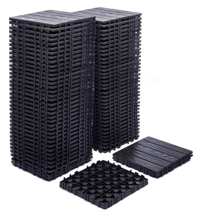 76-Pack Plastic Interlocking Deck Tiles - 68.80 Sq.Ft Outdoor Plastic Flooring Super Durable & Waterproof All-Weather Indoor/Outdoor