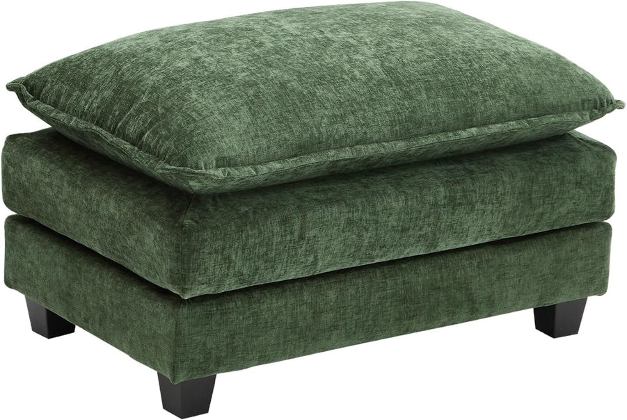 111.4 In. L-Shaped Modern Sofa Modular Cloud Sofa Ottoman 4-Seater Chenille Deep Seat Sofa