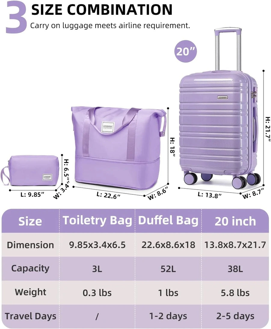 6-piece Luggage Set, Expandable Hardshell Suitcase Set With Spinner Wheels, Lightweight Rolling Luggage Set