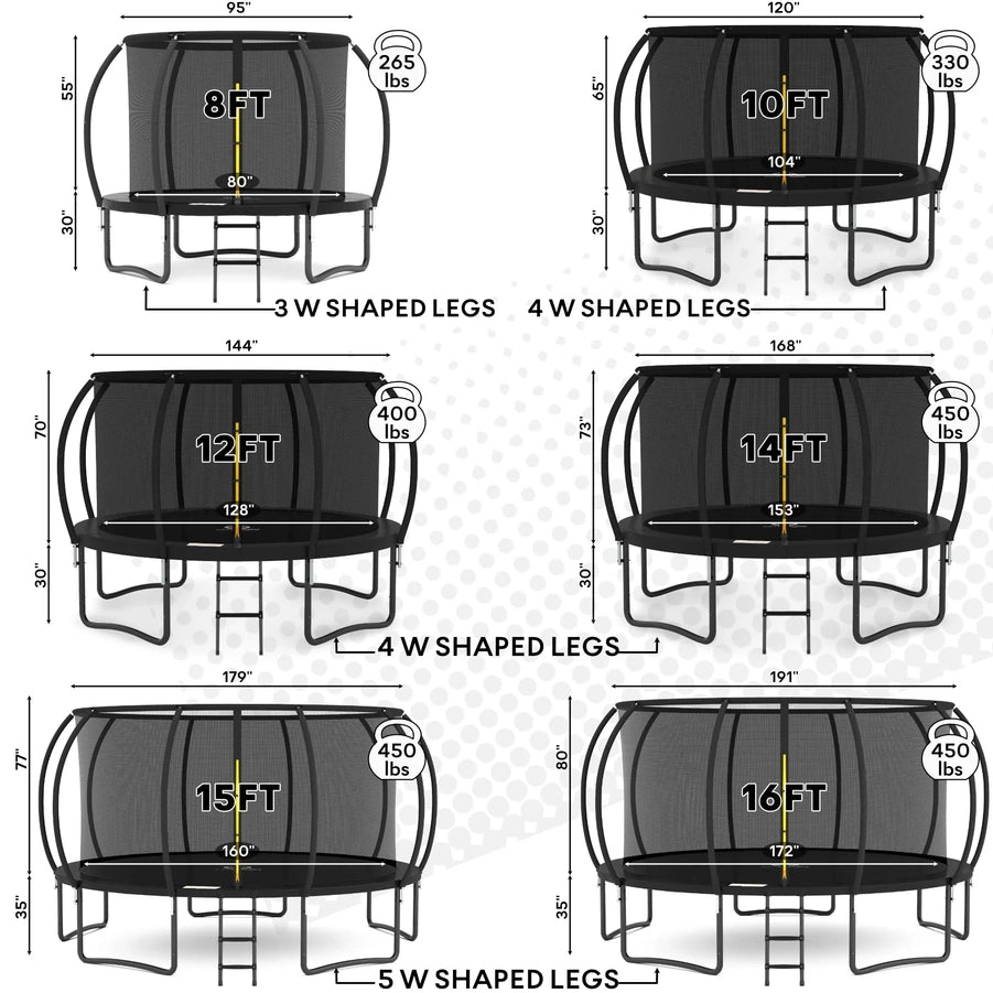 Jumpzylla 8 Ft. Trampoline Outdoor With Enclosure For Kids