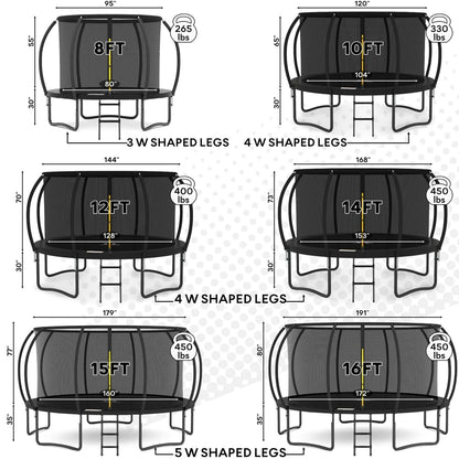Jumpzylla 8 Ft. Trampoline Outdoor With Enclosure For Kids