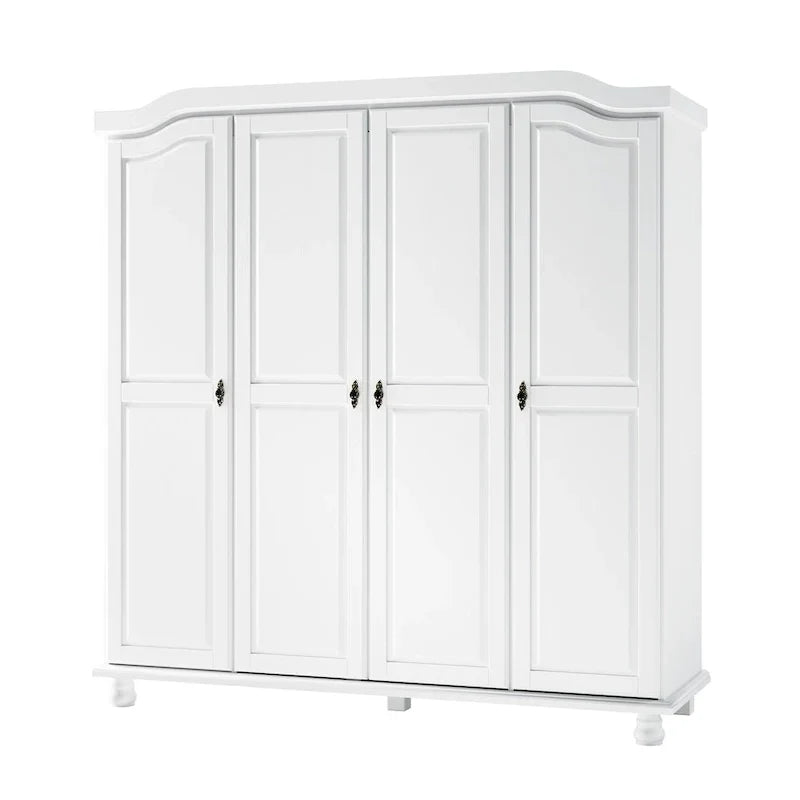Palace Imports 100% Solid Wood Kyle 4-Door Wardrobe Armoire with Solid Wood or Mirrored Doors