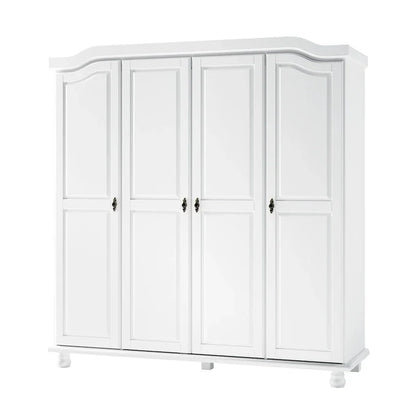 Palace Imports 100% Solid Wood Kyle 4-Door Wardrobe Armoire with Solid Wood or Mirrored Doors
