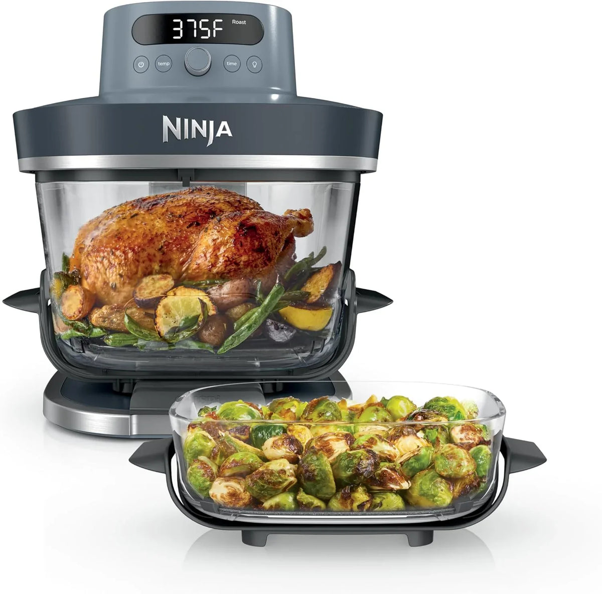 Ninja Crispi Pro 6-in-1 Glass Air Fryer | 6qt & 2.5qt Glass Containers with Storage Lids