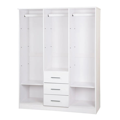 Palace Imports 100% Solid Wood Cosmo 3-Door Wardrobe Armoire with Solid Wood or Mirrored Doors