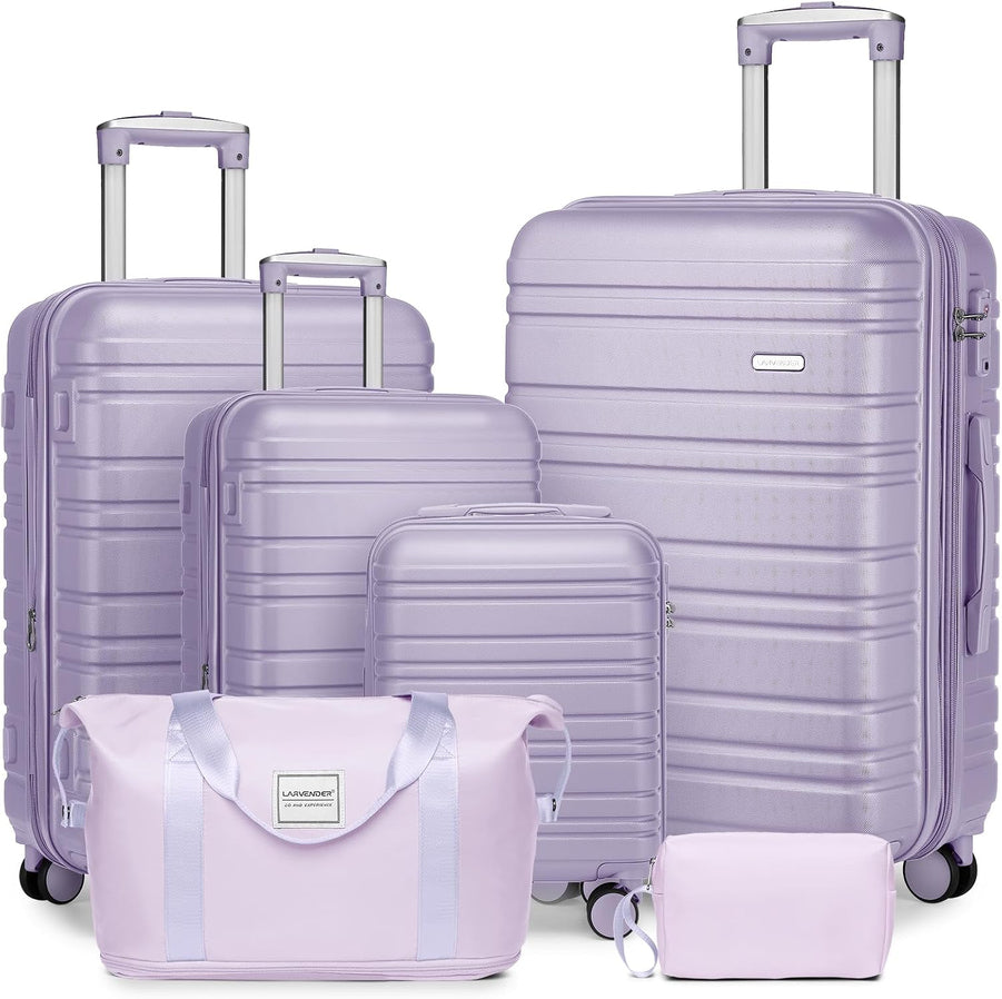 6-piece Luggage Set, Expandable Hardshell Suitcase Set With Spinner Wheels, Lightweight Rolling Luggage Set