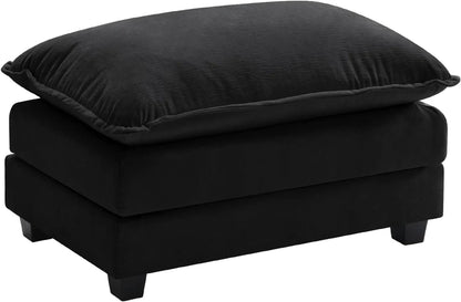 111.4 In. L-Shaped Modern Sofa Modular Cloud Sofa Ottoman 4-Seater Chenille Deep Seat Sofa