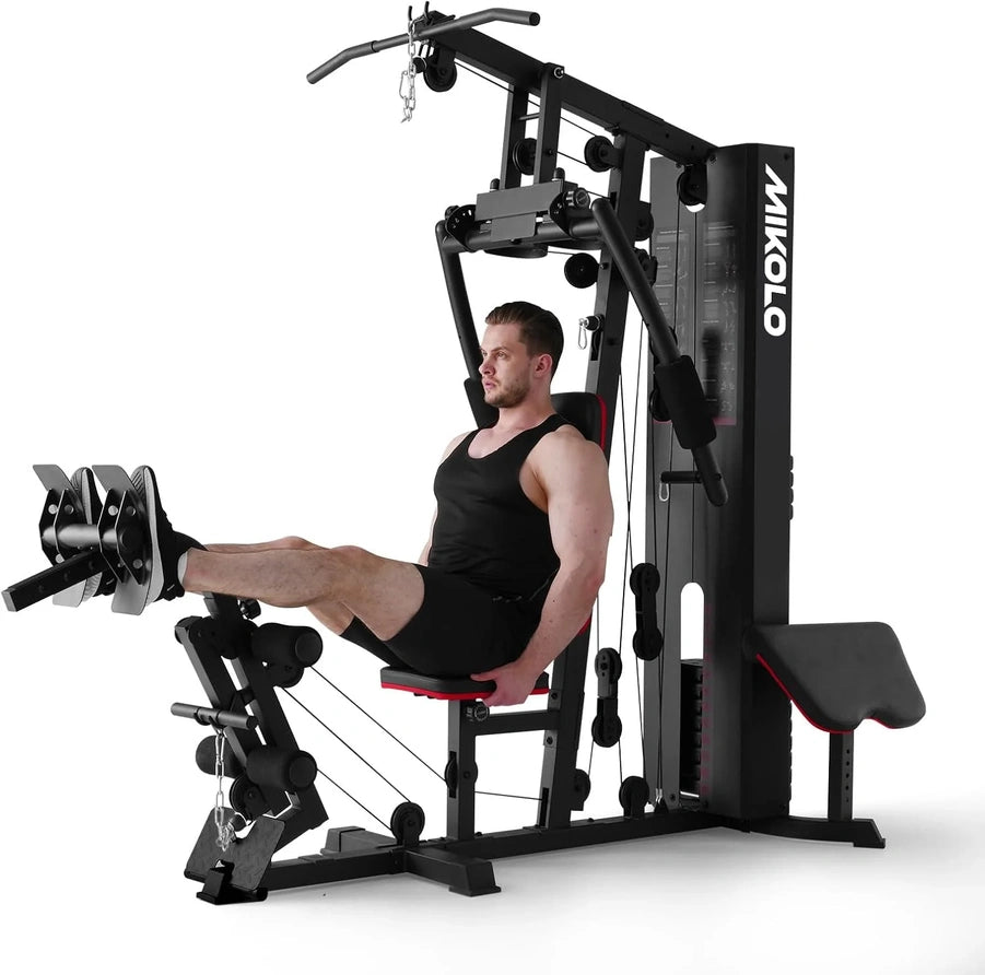 Mikolo Home Gym, Workout Station With 150lbs Weight Stack, Multifunctional Home Gym