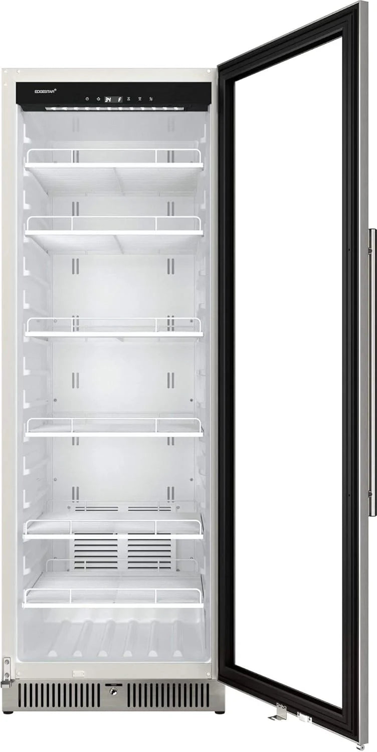 22 In. Wide 10.1 Cu. Ft. Commercial Beverage Merchandiser, Stainless Steel, Temp Alarm, Reversible Door