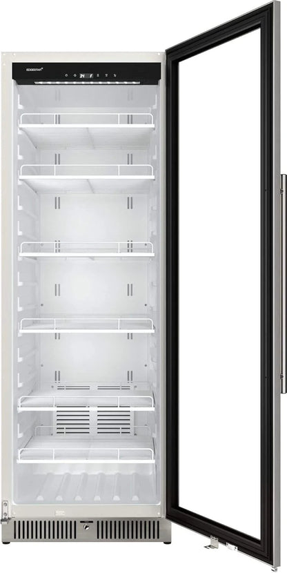 22 In. Wide 10.1 Cu. Ft. Commercial Beverage Merchandiser, Stainless Steel, Temp Alarm, Reversible Door