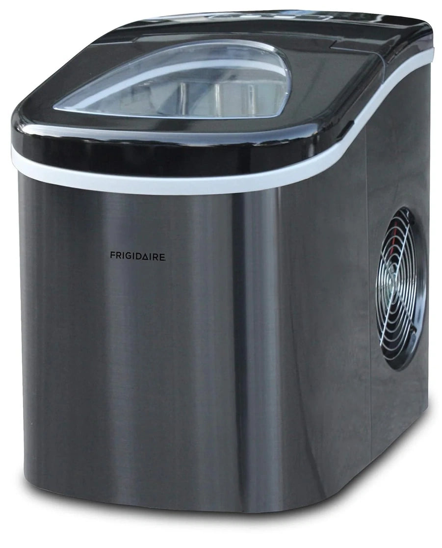 Frigidaire Countertop Portable, 26 Lb Per Day Nugget Ice Maker Machine, Red Stainless Steel