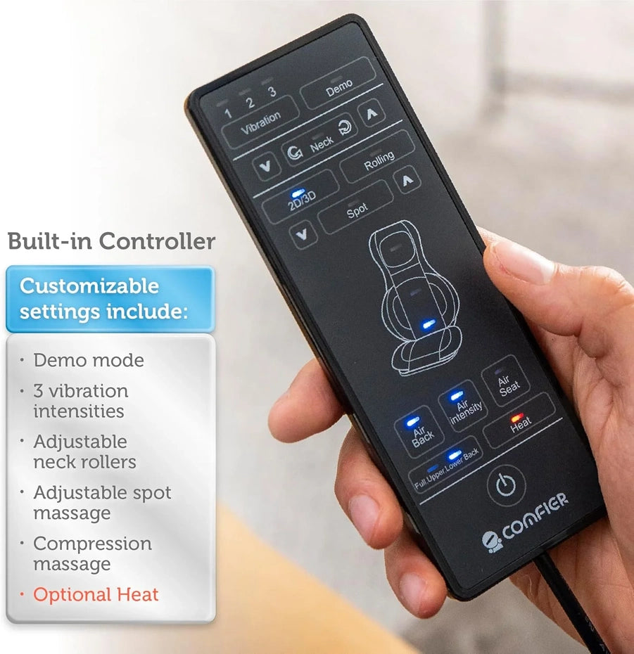 Comfier Massager Chair With Heat Shiatsu Neck Back Massager Portable With Compress And Rolling Massage Chair Pad For Full Back Neck And