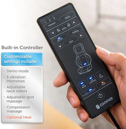 Comfier Massager Chair With Heat Shiatsu Neck Back Massager Portable With Compress And Rolling Massage Chair Pad For Full Back Neck And