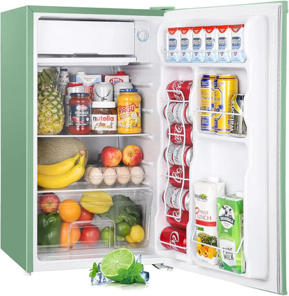 Upstreman 3.2 Cu.Ft Mini Fridge Freezer Single Door Fridge Dorm Fridge Adjustable Thermostat