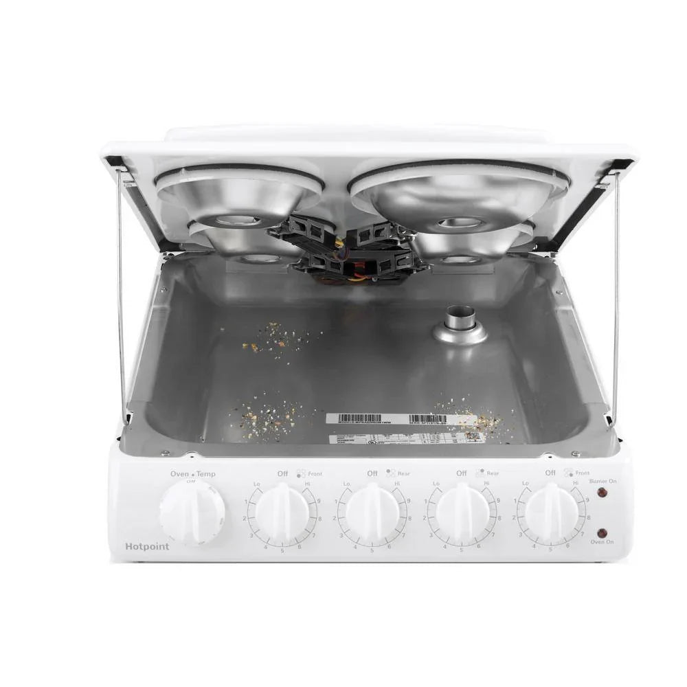 20-inch electric oven with 4 cooking zones, freestanding, in white