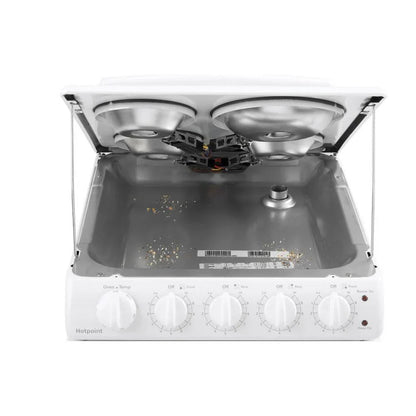 20-inch electric oven with 4 cooking zones, freestanding, in white