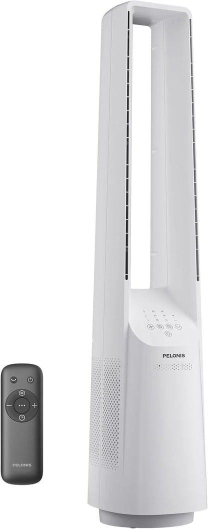 Pelonis 40 In. Smart Bladeless Fan For Bedrrom- Tower Fan, Alexa/Google/WiFi, DC Motor, 6 Speeds, 4 Modes, Remote, 7H Timer, 90 Degree Oscillation