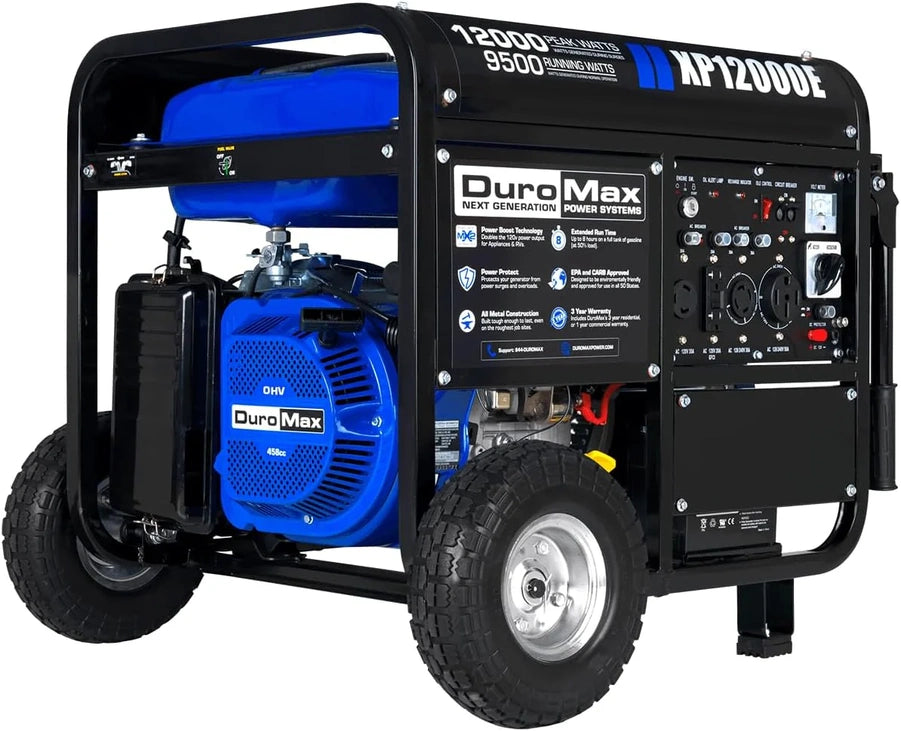 DuroMax XP13000EH 13,000-Watt Dual Fuel Portable Generator Gas And Propane Electric Start