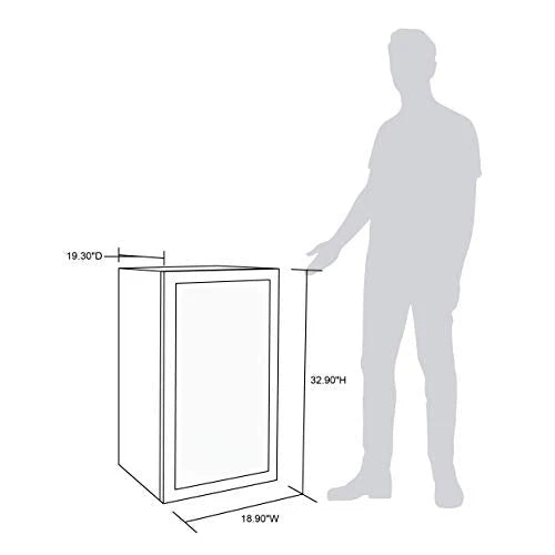 Beverage Refrigerator Cooler, 126 Cans Free Standing With Right Hinge Glass Door