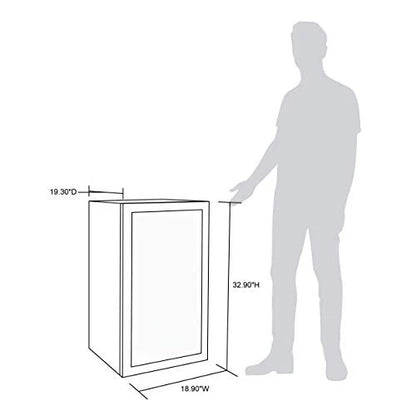 Beverage Refrigerator Cooler, 126 Cans Free Standing With Right Hinge Glass Door