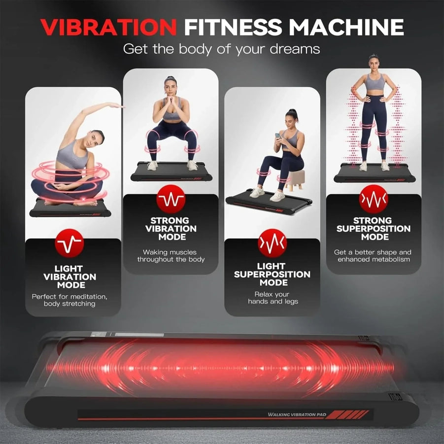 Walking Vibration Pad With App, 3-in-1 Under Desk Treadmill, 2.5HP Low Noise Walking Treadmill Pad With Remote Control