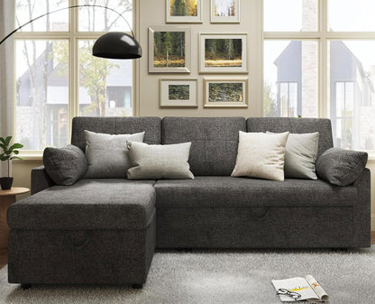 VanAcc Sofa Bed, Sleeper Sofa With Storage Chaise 2-in-1 Pull Out Couch Living Room