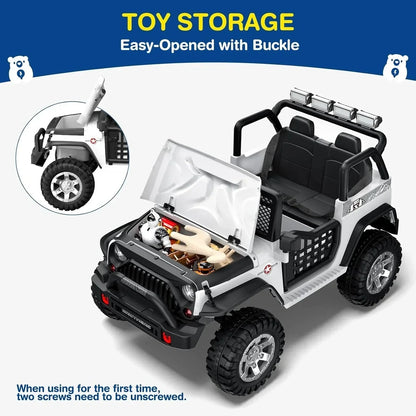 L8 Ride On Car 2 Seater 12V Kids Electric Car Remote Control 4-Wheel Suspension Bluetooth Speaker