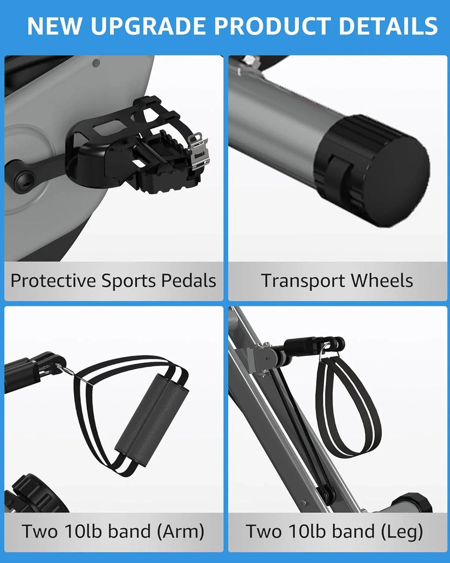 Foldable Exercise Bike Stationary Bikes For Home, 5-in-1 Indoor Workout Bike, Cycling Bike With 16-Level Quiet Magnetic Resistance