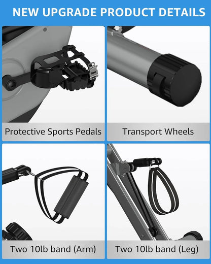 Foldable Exercise Bike Stationary Bikes For Home, 5-in-1 Indoor Workout Bike, Cycling Bike With 16-Level Quiet Magnetic Resistance